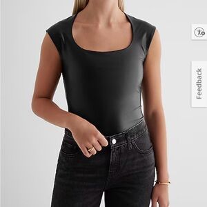 Classic Black faux leather bodysuit